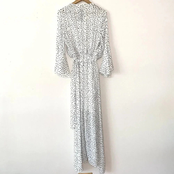 NWT Nasty Gal Retro & Icone Dot Your Number Spotty Maxi Dress White Womens Med - Picture 6 of 8